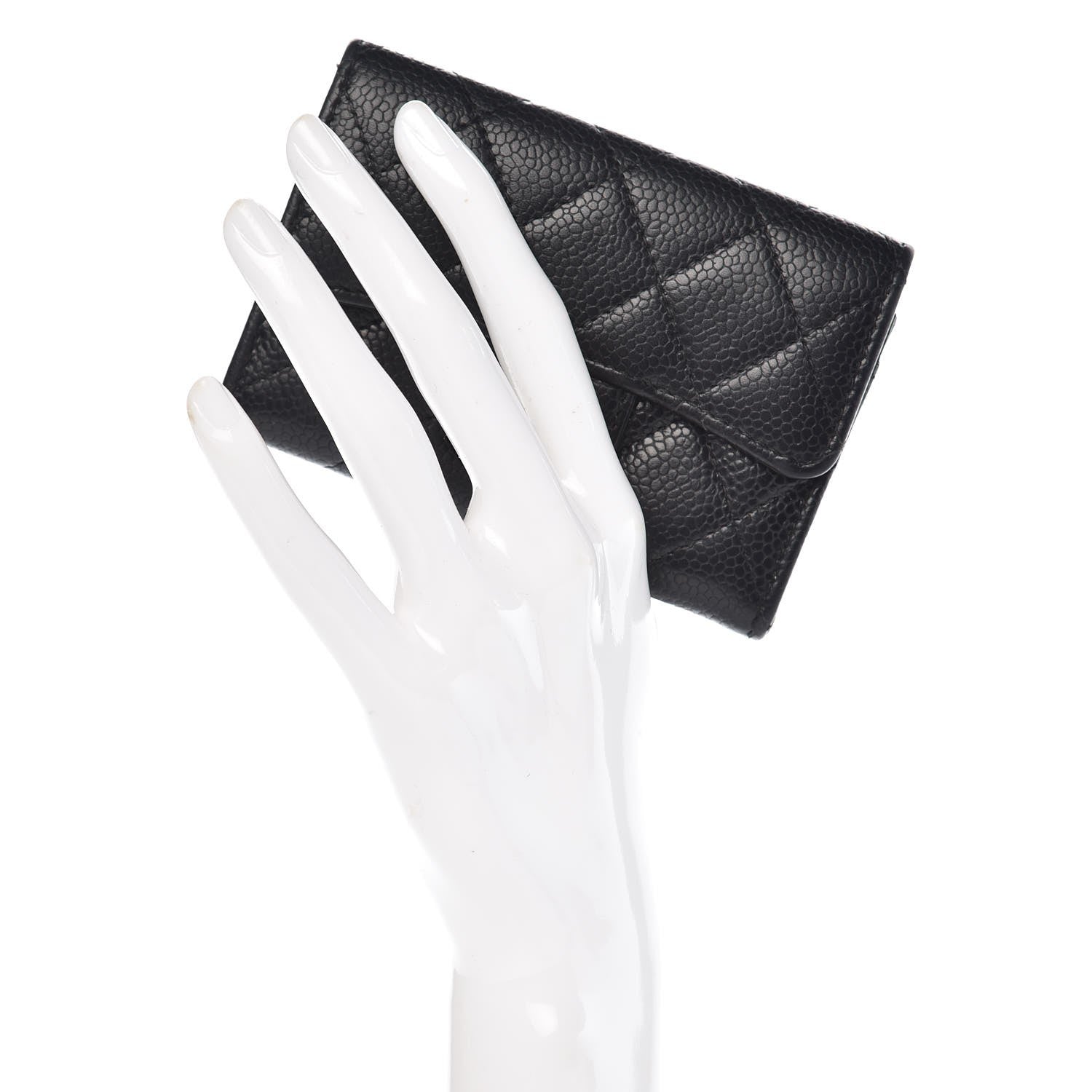 Chanel Caviar Quilted Flap Card Holder Black 2 of 10