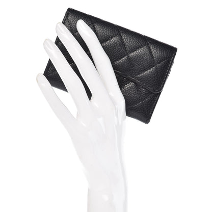 Chanel Caviar Quilted Flap Card Holder Black 2 of 10