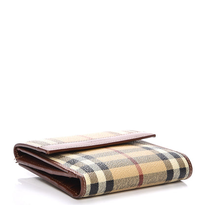 Burberry Haymarket Check Compact Wallet Brown 4 of 10