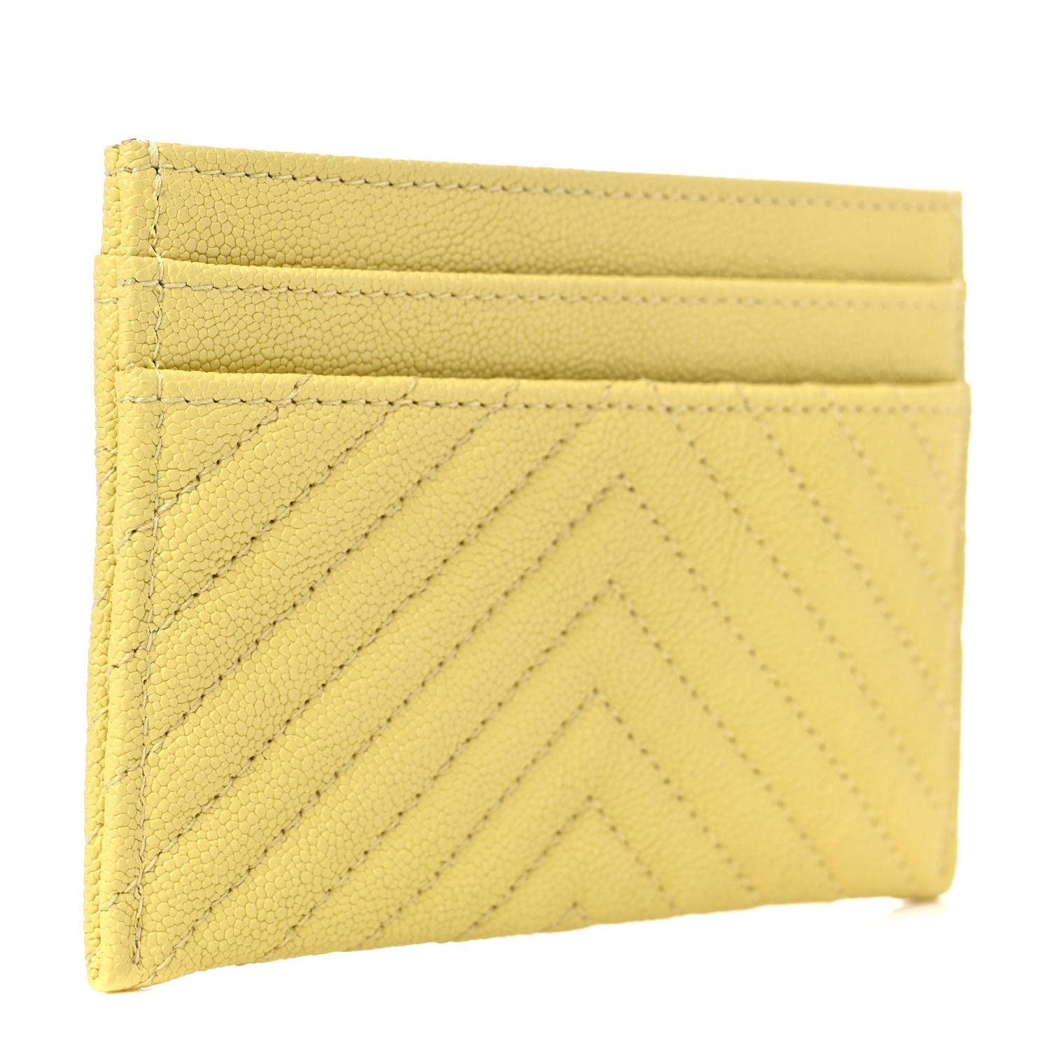 Chanel Caviar Chevron Quilted Boy Card Holder Yellow 3 of 8