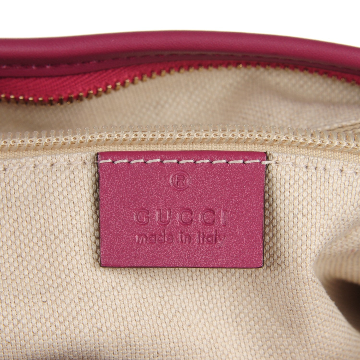 Gucci GG Supreme Monogram Small Zippered Tote Beige New Rosette 5 of 7