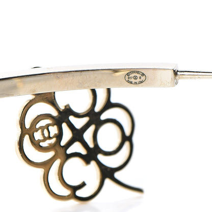 Chanel Logo Charms Hoop Earrings Light Gold 4 of 5