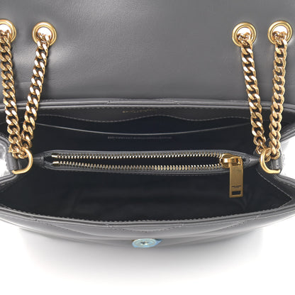 Saint Laurent Calfskin Y Quilted Monogram Small Loulou Chain Satchel Storm 5 of 12