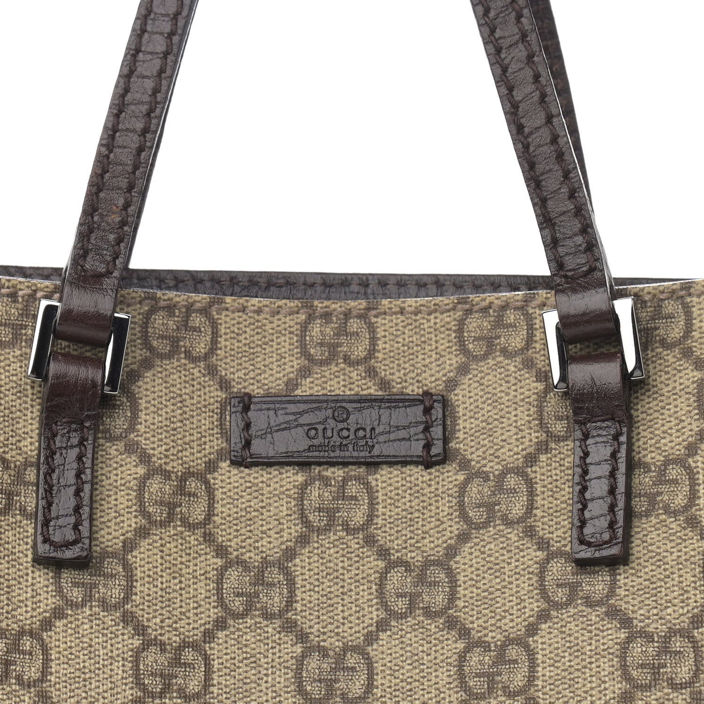 GG Plus Monogram Flat Vertical Tote Dark Brown