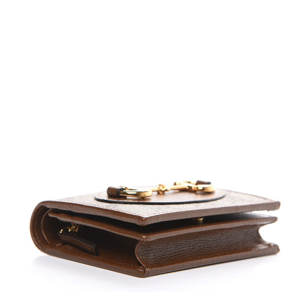 Gucci GG Supreme Monogram Horsebit 1955 Card Case Wallet Beige Ebony Brown Sugar 3 of 7