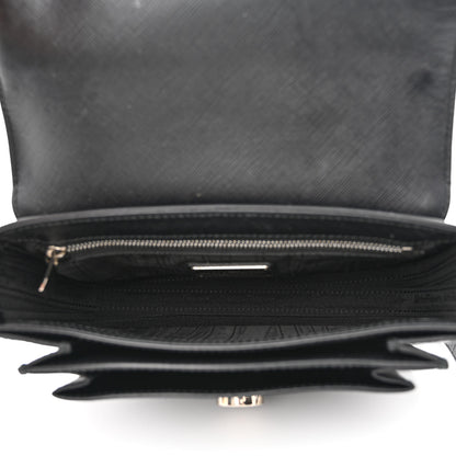 Salvatore Ferragamo Saffiano Sandrine Shoulder Bag Black 5 of 16