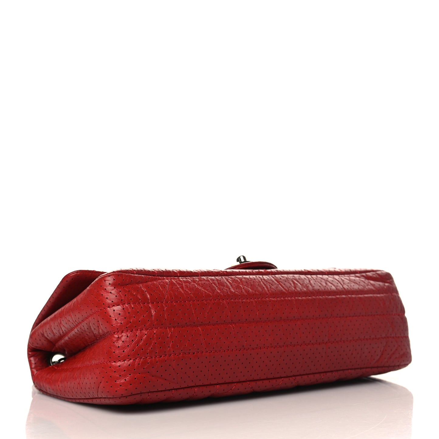 Aged Calfskin Perforated Flap Red