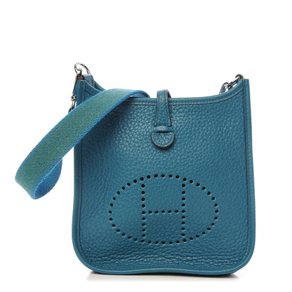 Hermes Taurillon Clemence Amazone Evelyne TPM Bleu Izmir Malachite 1 of 7