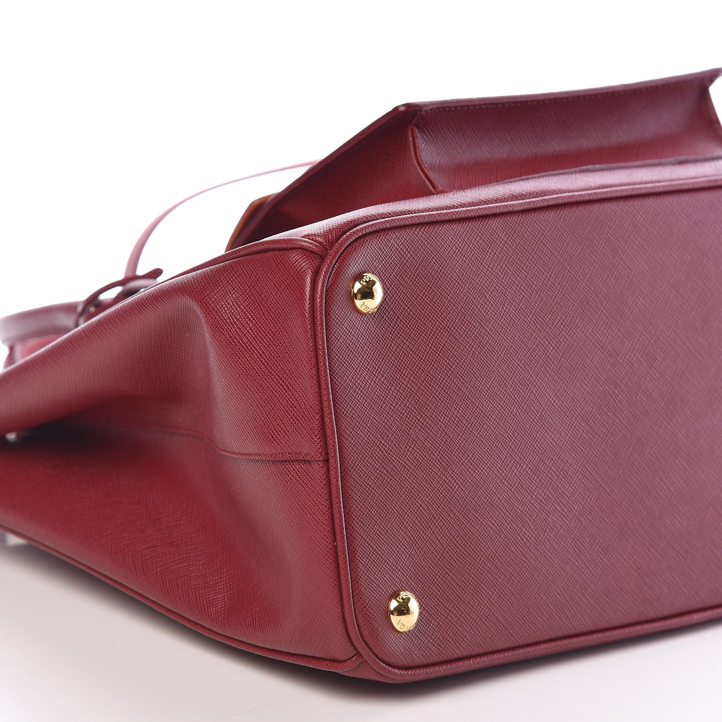 Saffiano Lux Galleria Front Pocket Tote Cerise Papaya