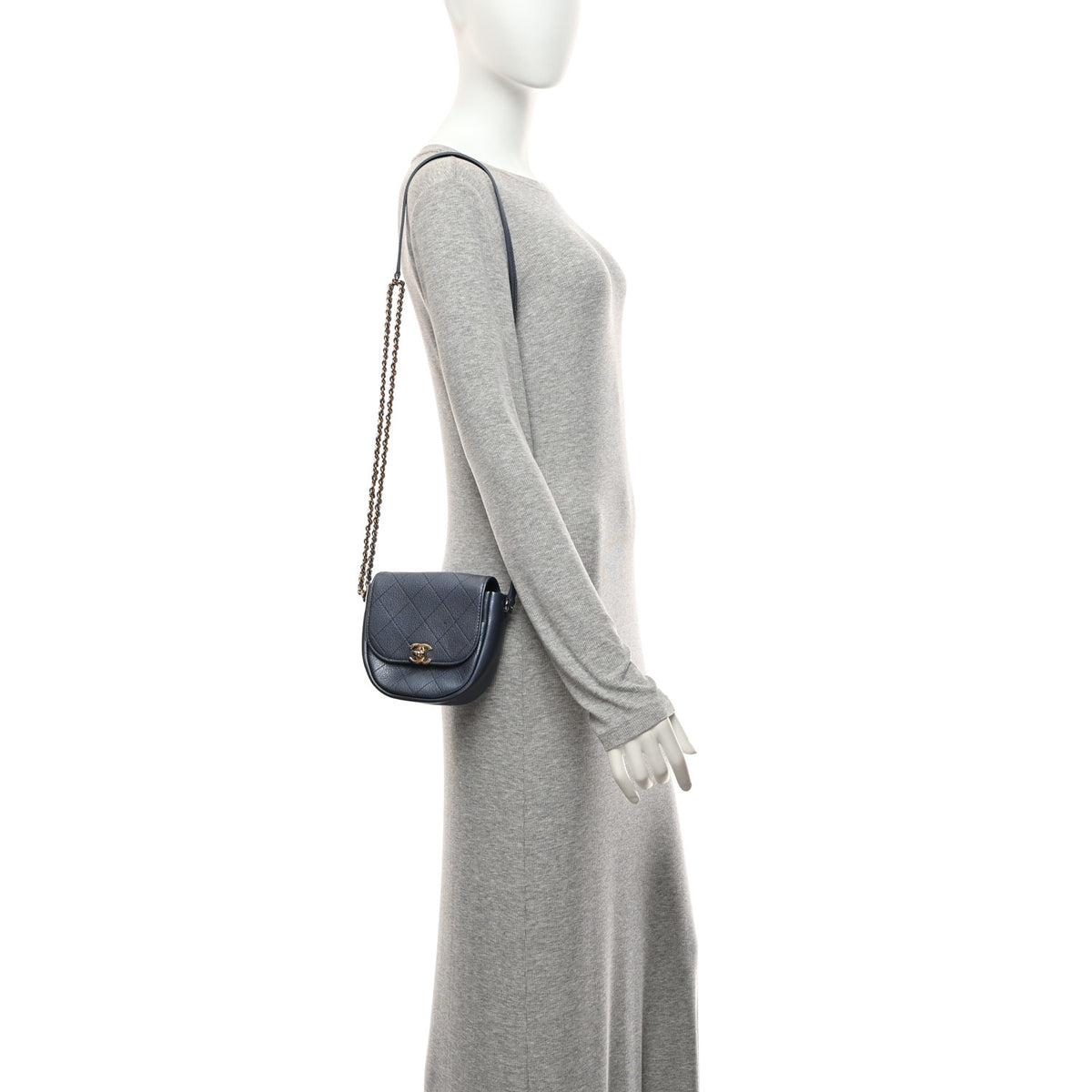 Goatskin Stitched Casual Trip Messenger Flap Blue