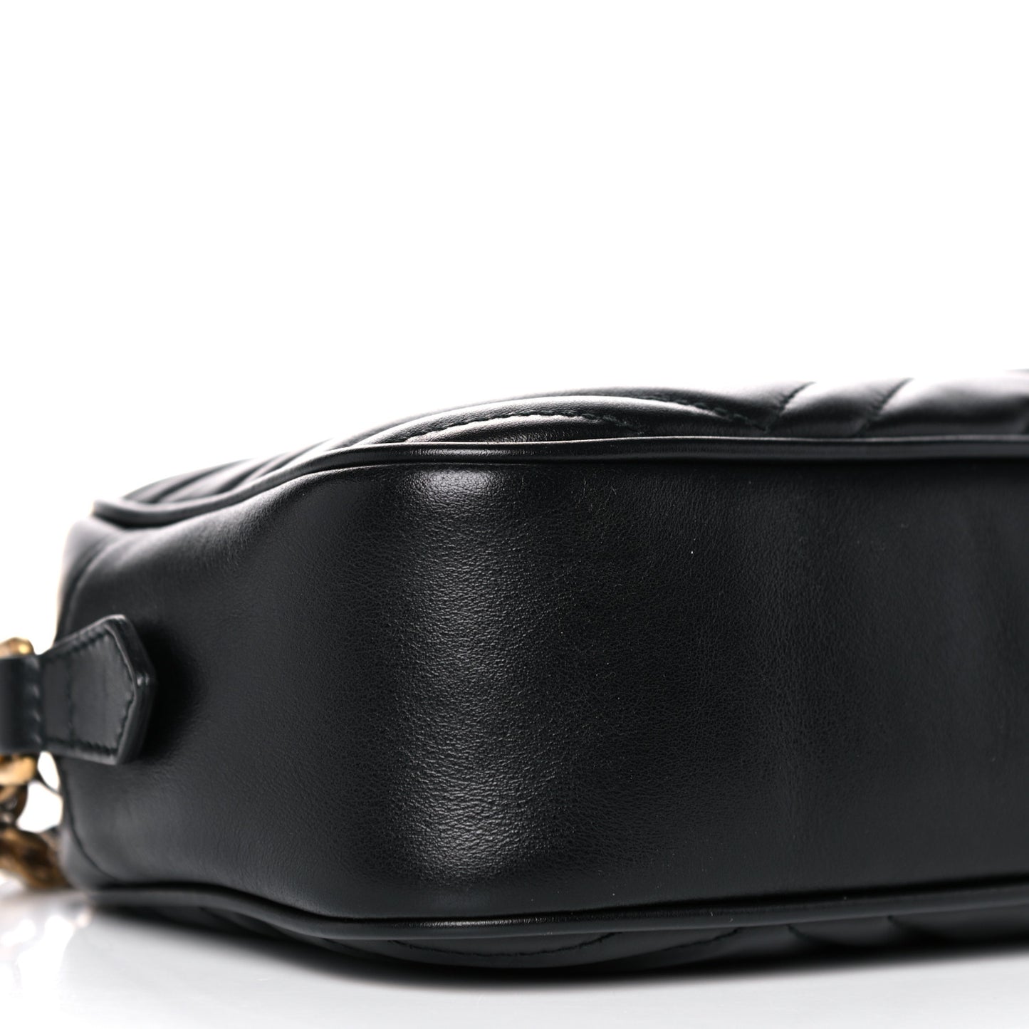 Calfskin Matelasse Small GG Marmont Chain Shoulder Bag Black