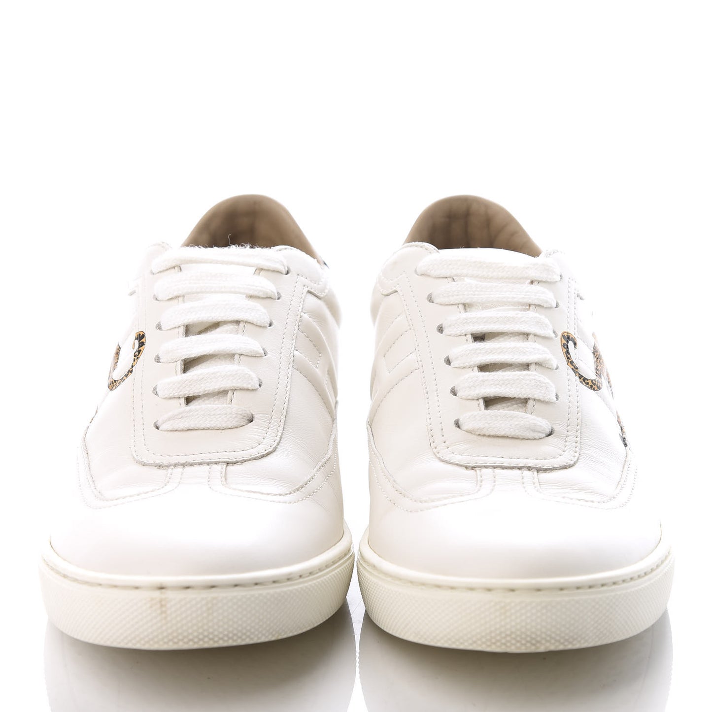 Calfskin Jungle Love Womens Quicker Sneakers 37.5 White Multicolor