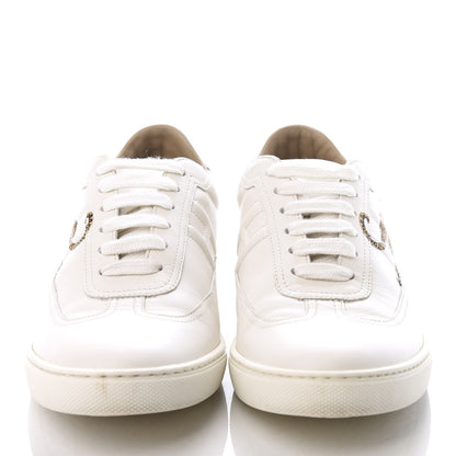 Hermes Calfskin Jungle Love Womens Quicker Sneakers 37.5 White Multicolor 2 of 10