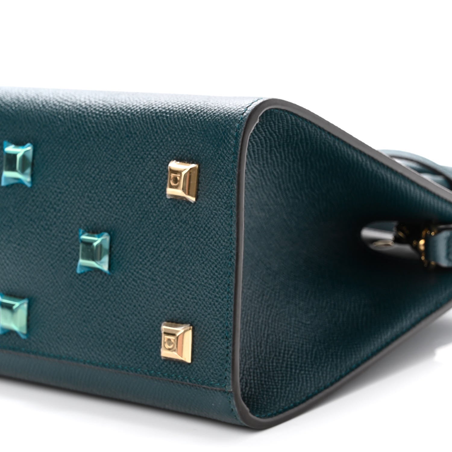 Salvatore Ferragamo Calfskin Small Studio Box Bag Dark Green 10 of 10