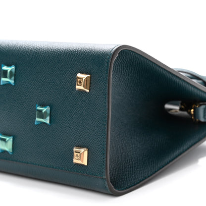 Salvatore Ferragamo Calfskin Small Studio Box Bag Dark Green 10 of 10