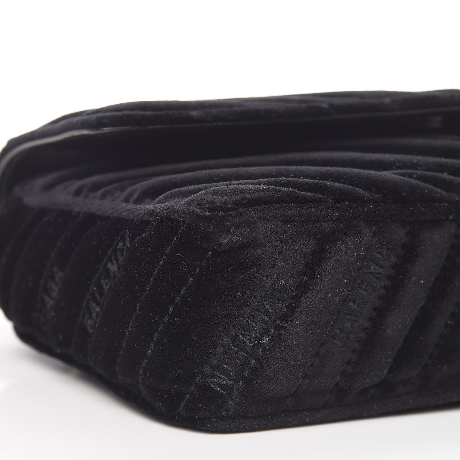 Balenciaga Velvet Logo Matelasse BB Chain Wallet Black 5 of 10