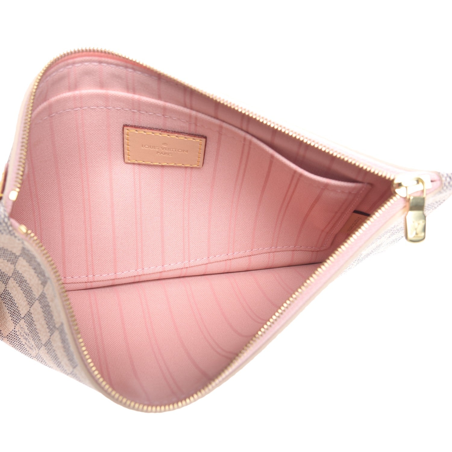Louis Vuitton Damier Azur Neverfull MM GM Pochette Rose Ballerine 5 of 8