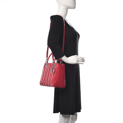 Christian Dior Patent Cannage Medium Lady Dior Fuchsia 2 of 11