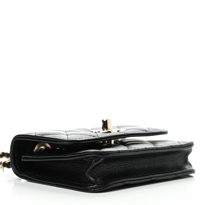 Chanel Lambskin Quilted Trendy CC Card Holder On Chain Black 3 of 4