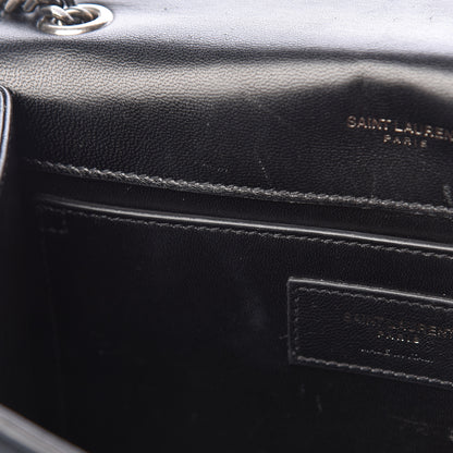 Saint Laurent Suede Small Monogram Stone Studded Kate Satchel Black Turquoise Coral 12 of 23