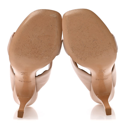 Louis Vuitton Lambskin Drapy Heel Mules 38 Beige 6 of 10