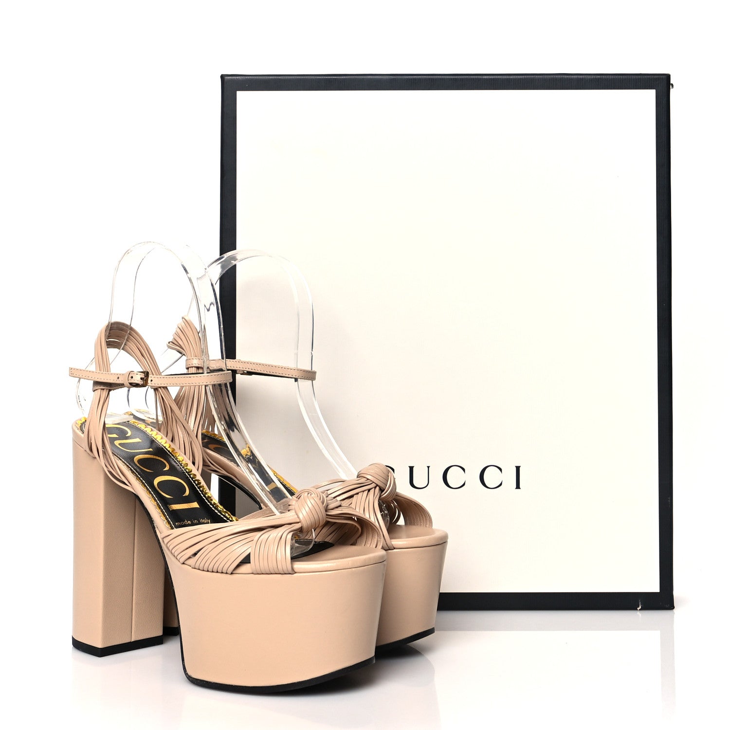 Gucci Malaga Kid Knotted Strap Crawford Platform Sandals 37 Skin Rose 8 of 8