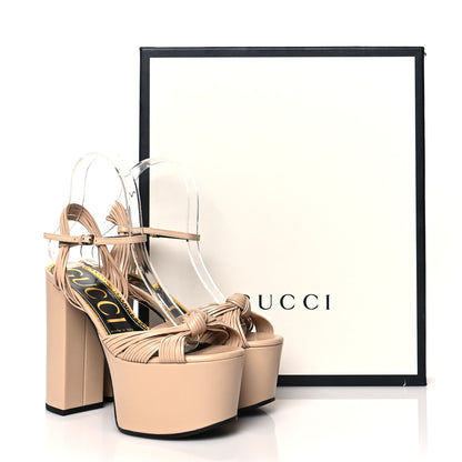 Gucci Malaga Kid Knotted Strap Crawford Platform Sandals 37 Skin Rose 8 of 8
