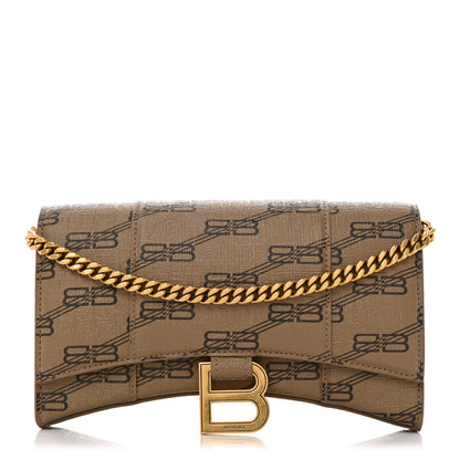 Balenciaga Coated Canvas BB Monogram Hourglass Chain Bag Beige Brown 1 of 11