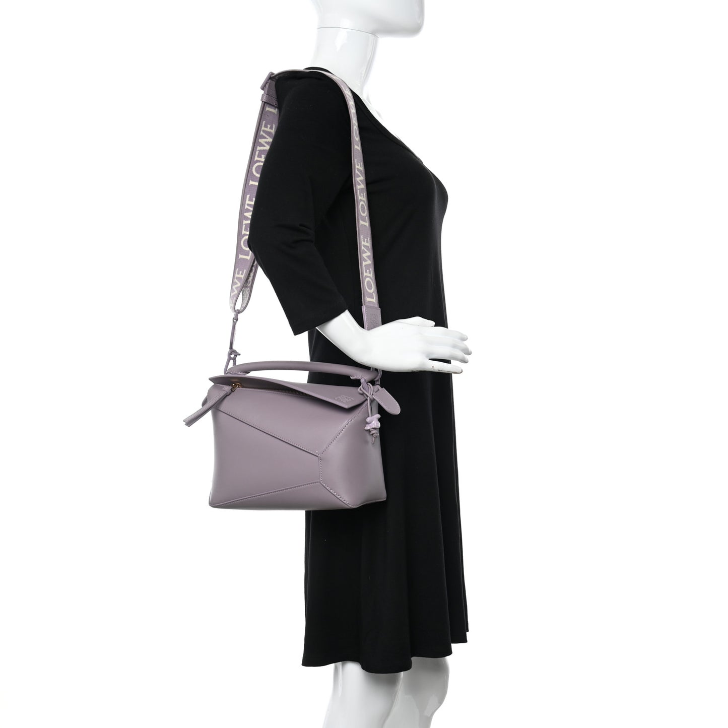 Satin Calfskin Monochrome Small Puzzle Edge Bag Pale Aubergine Glaze
