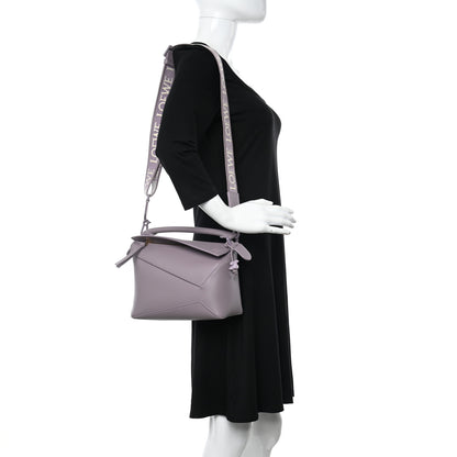 Loewe Satin Calfskin Monochrome Small Puzzle Edge Bag Pale Aubergine Glaze 2 of 10