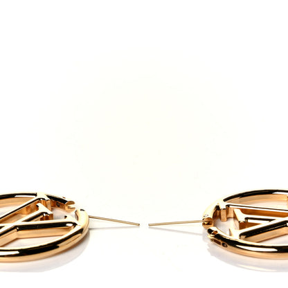 Louis Vuitton Metal Louise Hoop Earrings Gold 2 of 4