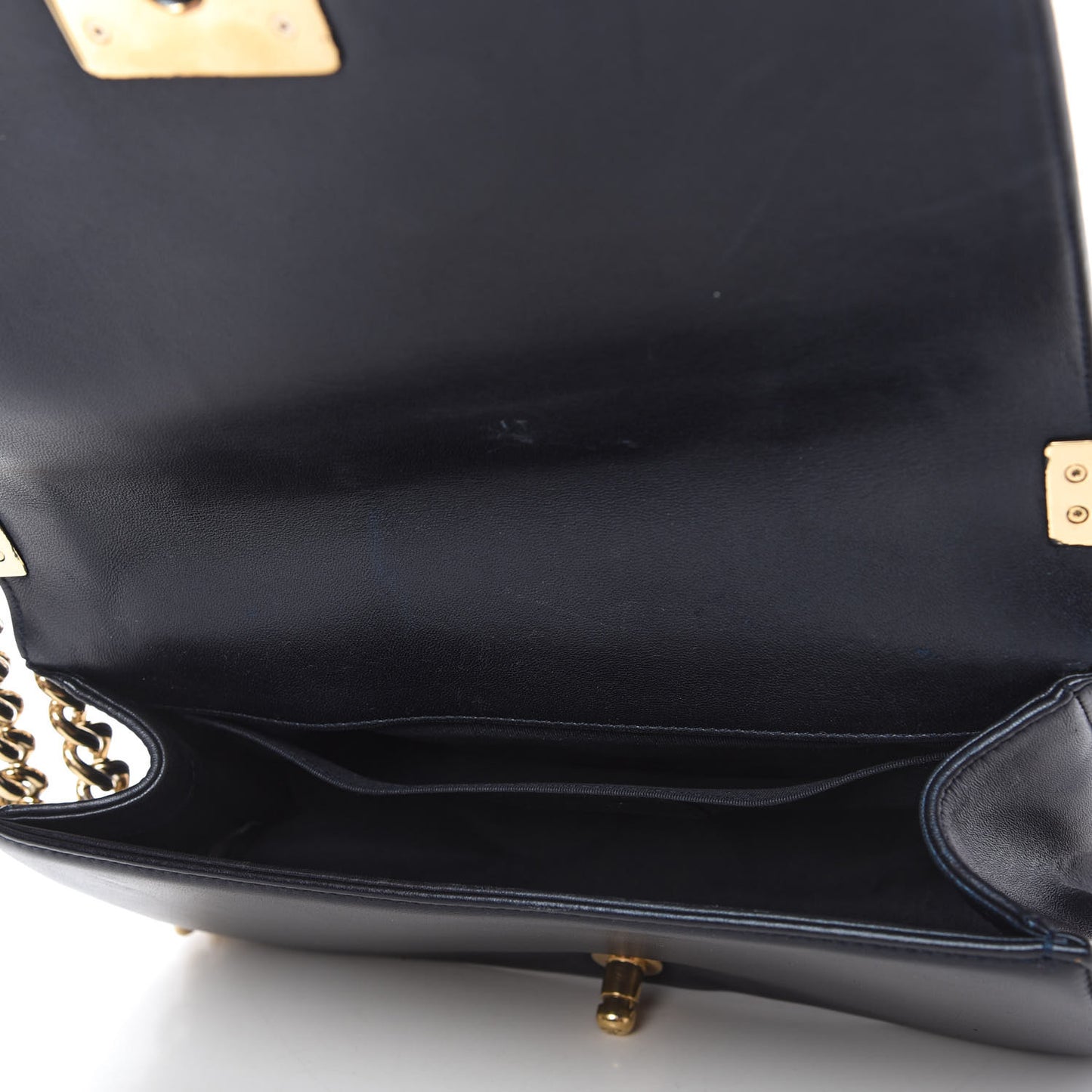 Lambskin Embossed Medium Boy Cube Flap Navy