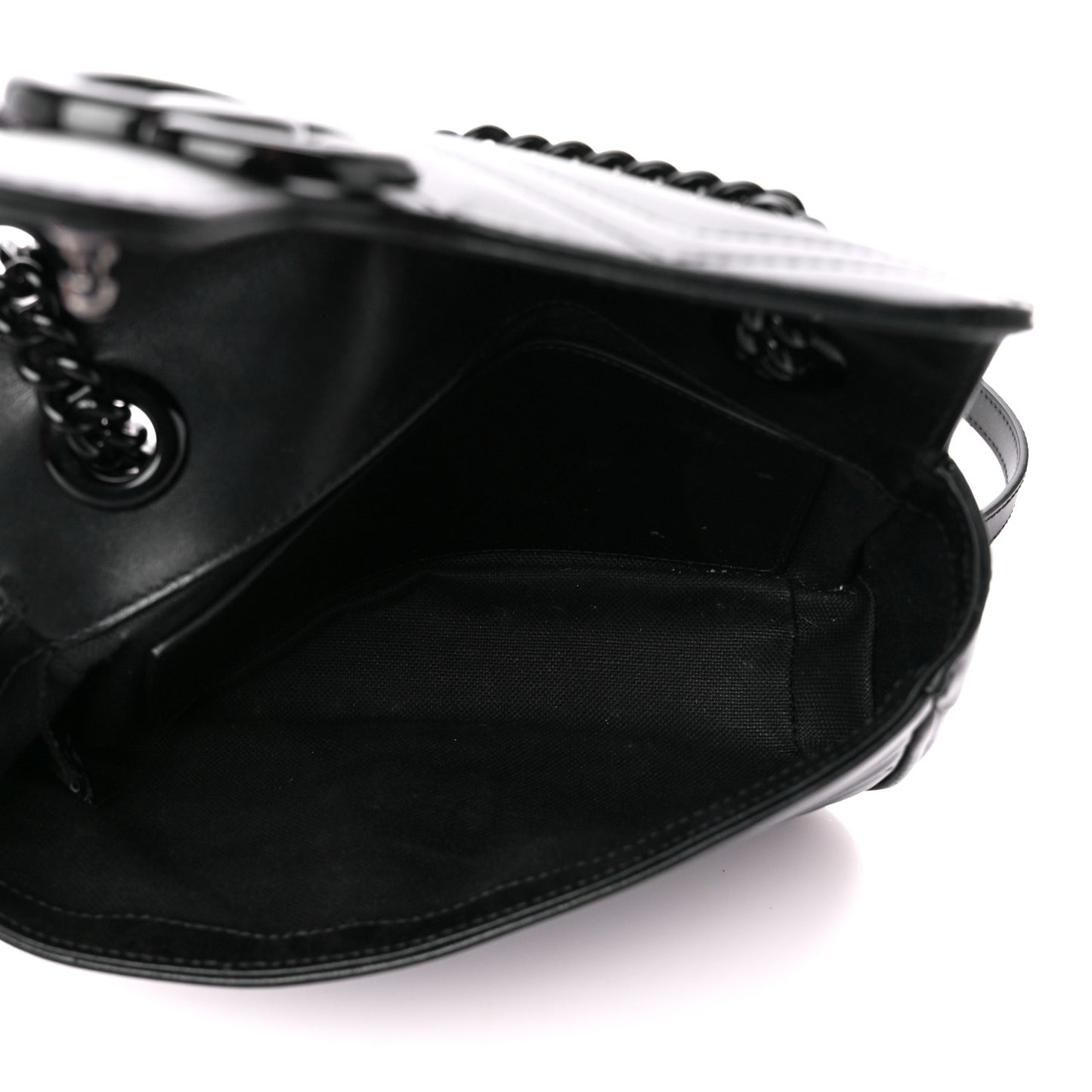 Calfskin Matelasse Monochrome Mini GG Marmont Shoulder Bag Black