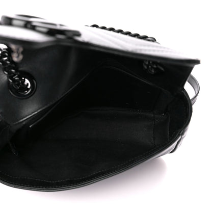 Gucci Calfskin Matelasse Monochrome Mini GG Marmont Shoulder Bag Black 5 of 12