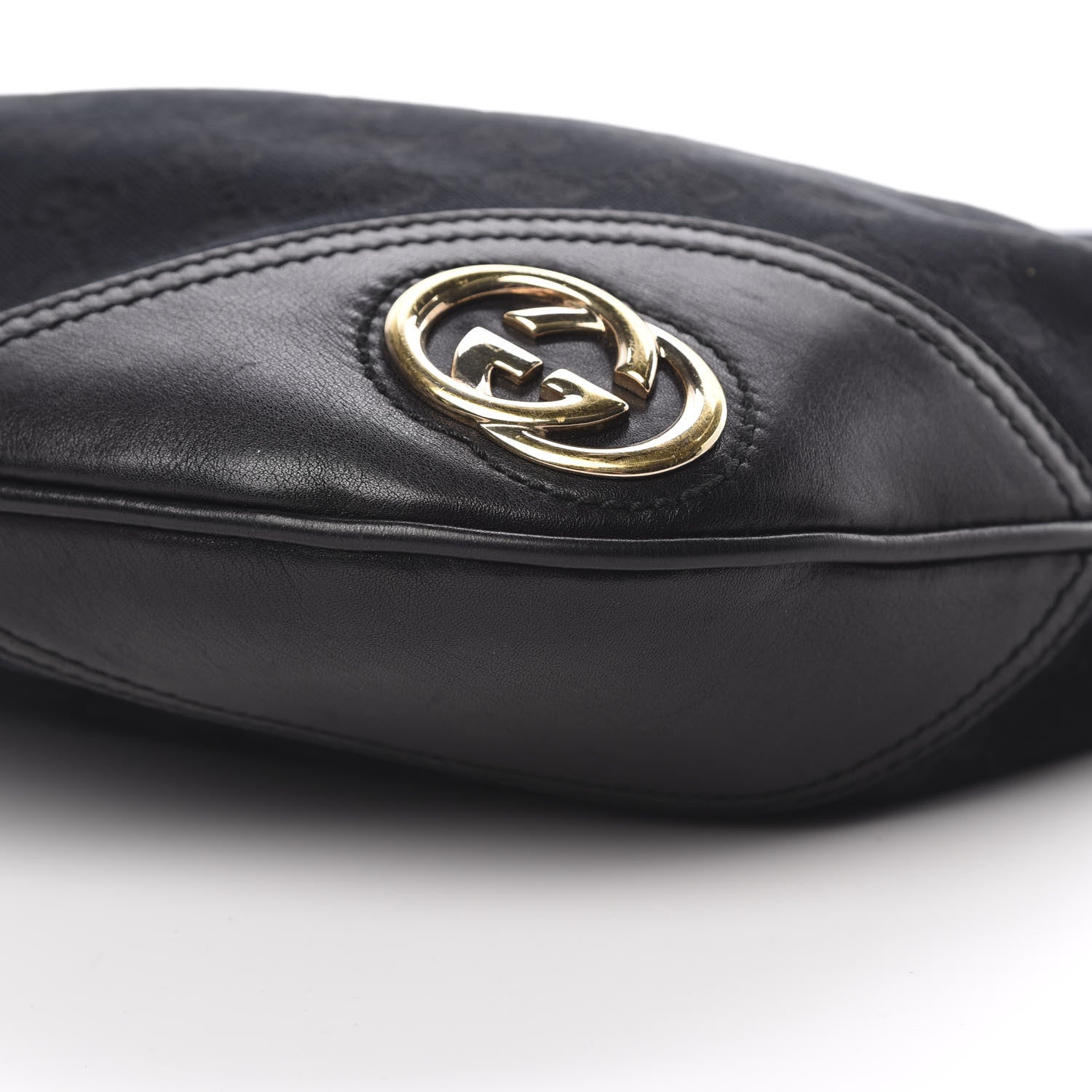 Gucci Monogram Medium New Britt Half Moon Hobo Black 10 of 20
