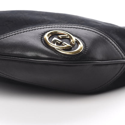 Gucci Monogram Medium New Britt Half Moon Hobo Black 10 of 20