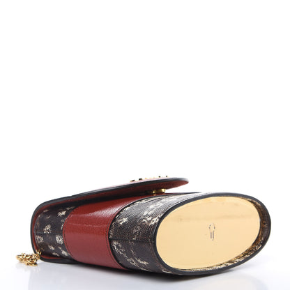 Chloe Calfskin Lizard Embossed Small Aby Lock Sepia Brown 4 of 12