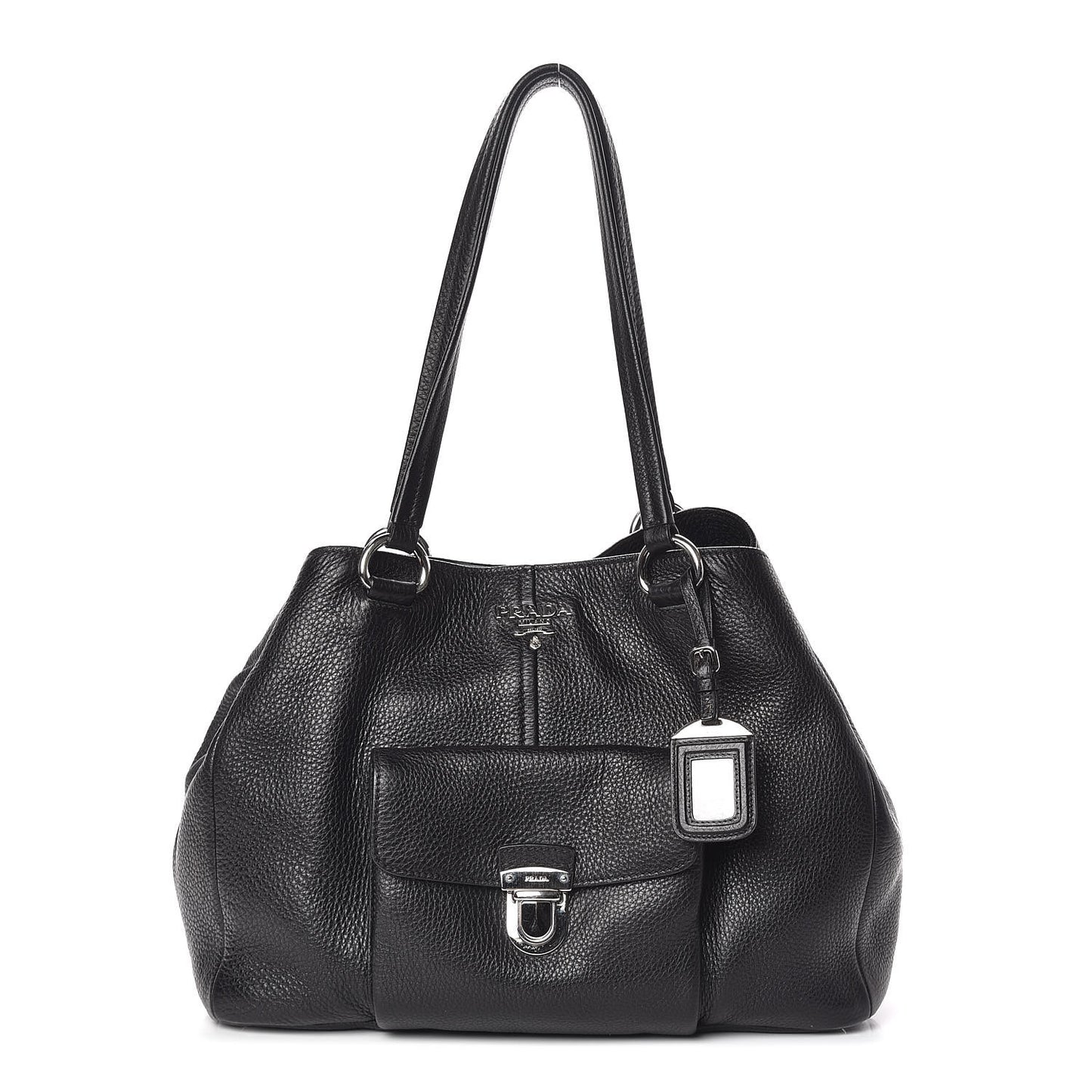 Vitello Daino Pocket Tote Black