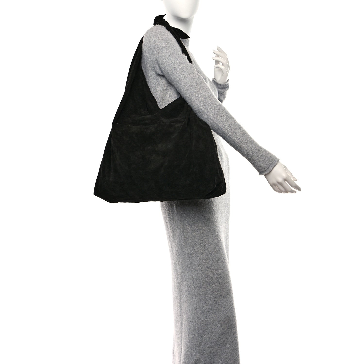 The Row Suede Bindle Bag Black 2 of 9