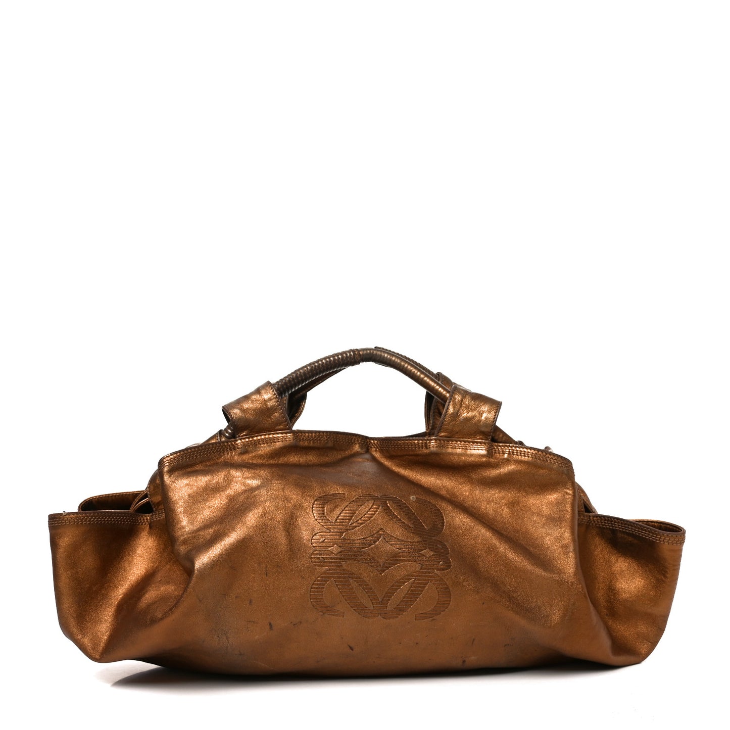 Metallic Nappa Aire Shoulder Bag Bronce