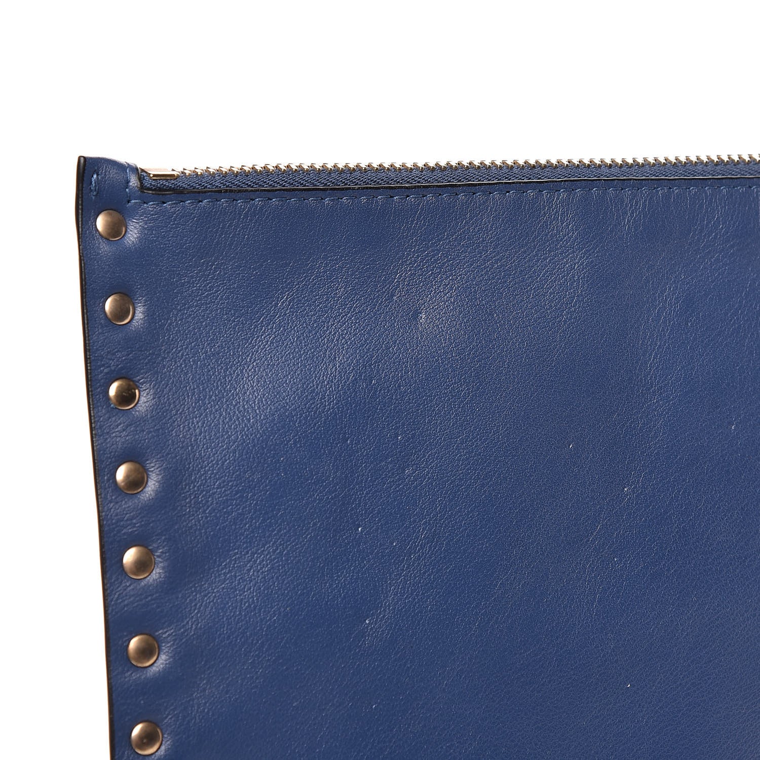 Valentino Garavani Vitello Large Rockstud Zip Pouch Indigo 9 of 9