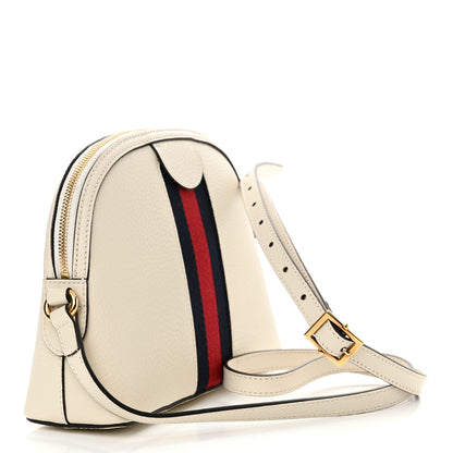 Gucci Textured Dollar Calfskin Web Small Ophidia Dome Shoulder Bag Mystic White 3 of 10