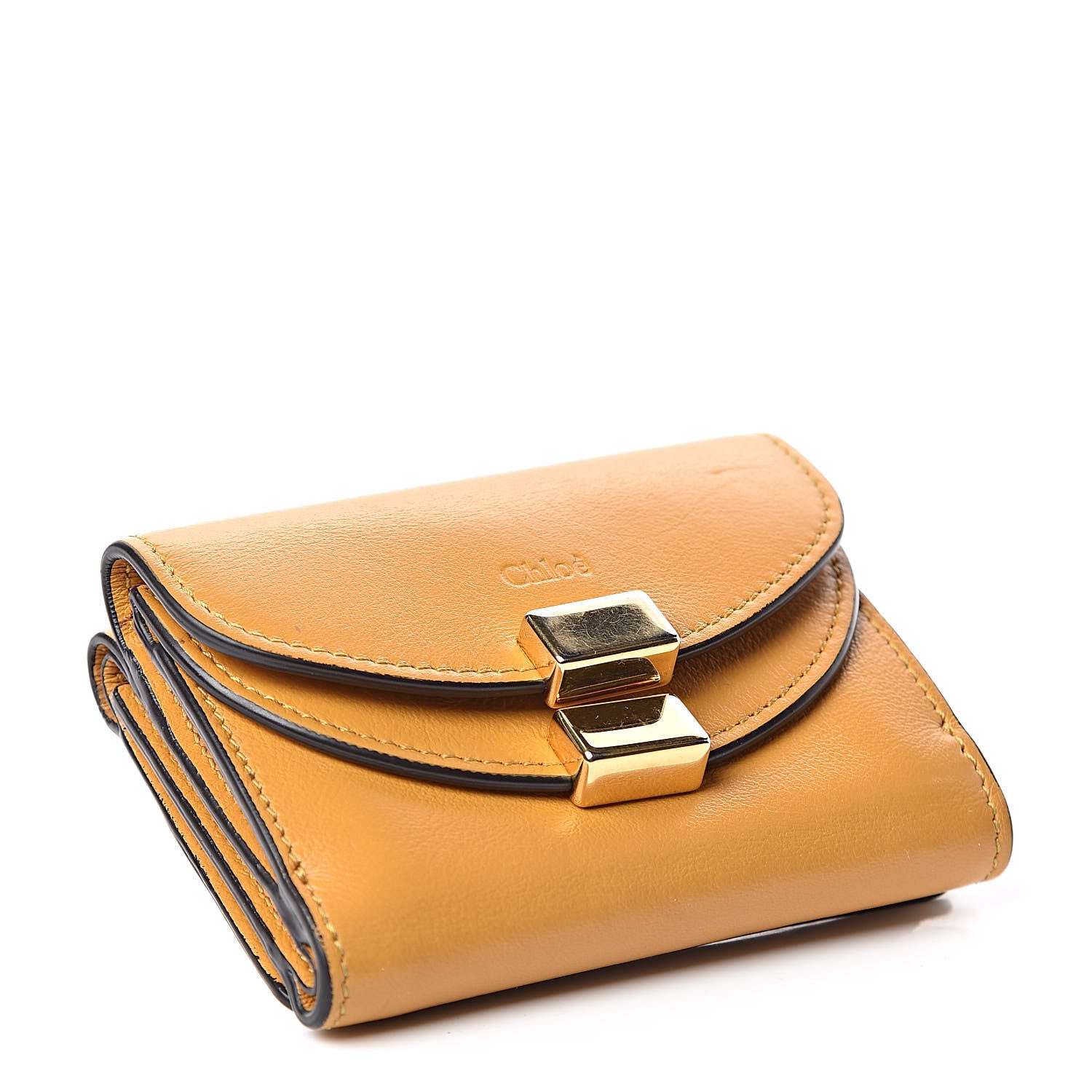 Chloe Smooth Calfskin Georgia Square Wallet Sunflower 4 of 9