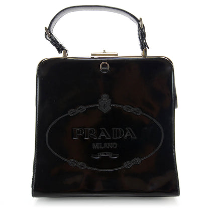 Prada Spazzolato Logo Print Framed Bag Nero Black 1 of 9