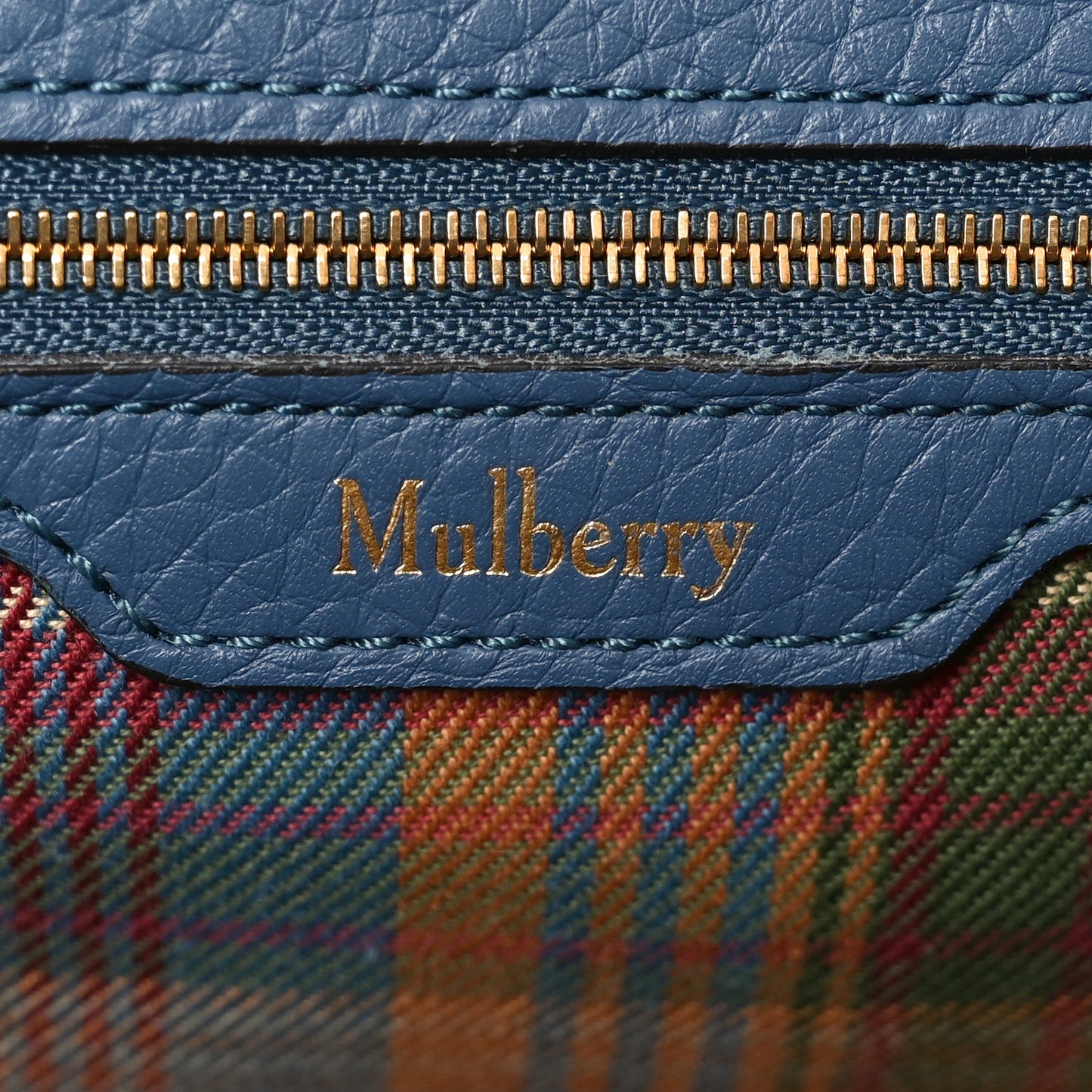 Classic Grain Calfskin Belted Bayswater Tote Blue