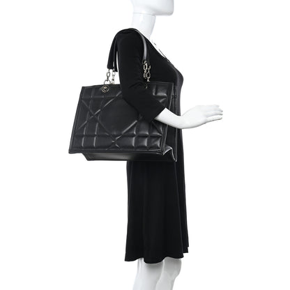 Christian Dior Calfskin Archicannage Medium Essential Tote Black 2 of 11