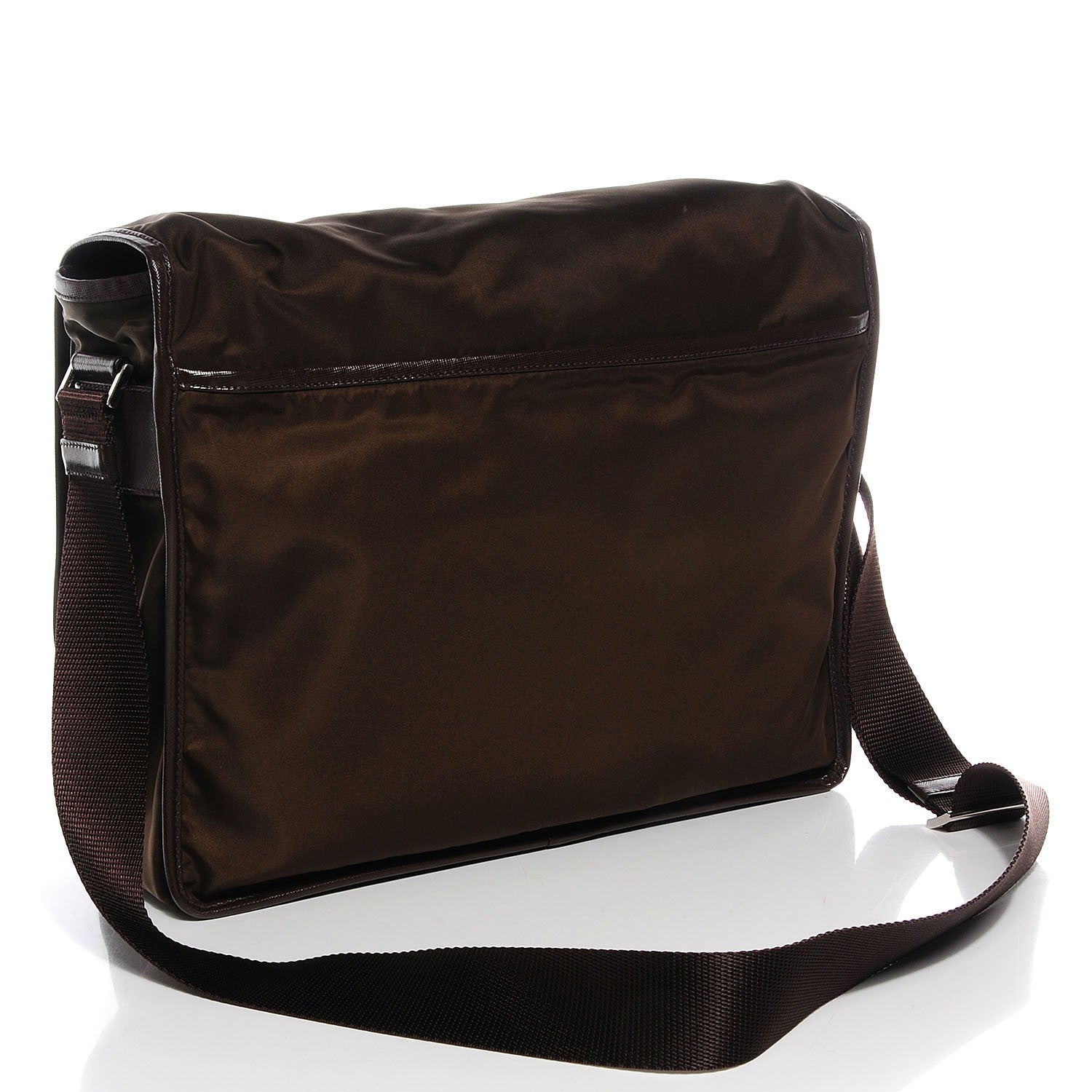 Prada Tessuto Saffiano Messenger Satchel Bruciato 4 of 18