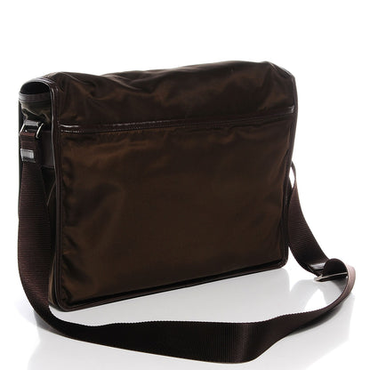 Prada Tessuto Saffiano Messenger Satchel Bruciato 4 of 18