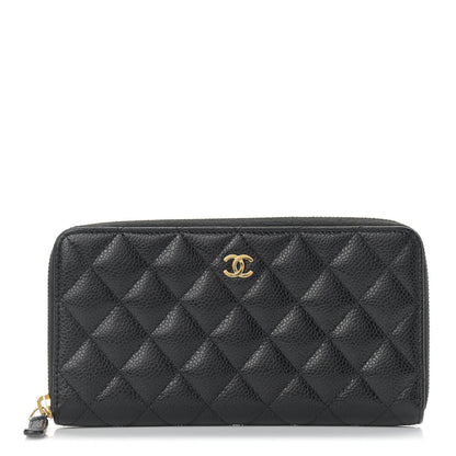 Chanel Caviar Quilted Large Gusset Zip Around Wallet Black 1 of 9