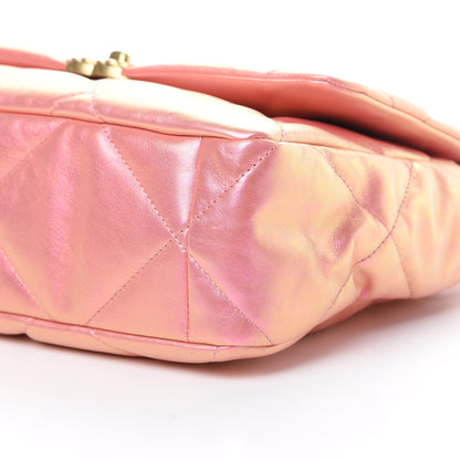 Chanel Iridescent Calfskin Quilted Large Chanel 19 Flap Pink 10 of 10